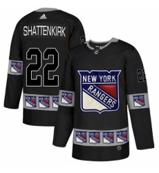 Men's Adidas New York Rangers #22 Kevin Shattenkirk Authentic Black Team Logo Fashion NHL Jersey