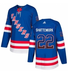 Men's Adidas New York Rangers #22 Kevin Shattenkirk Authentic Royal Blue Drift Fashion NHL Jersey