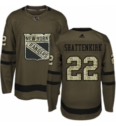 Men's Adidas New York Rangers #22 Kevin Shattenkirk Premier Green Salute to Service NHL Jersey