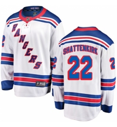Men's New York Rangers #22 Kevin Shattenkirk Fanatics Branded White Away Breakaway NHL Jersey