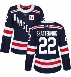 Women's Adidas New York Rangers #22 Kevin Shattenkirk Authentic Navy Blue 2018 Winter Classic NHL Jersey