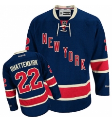 Women's Reebok New York Rangers #22 Kevin Shattenkirk Authentic Navy Blue Third NHL Jersey