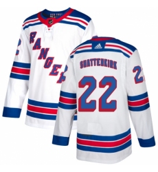 Youth Reebok New York Rangers #22 Kevin Shattenkirk Authentic White Away NHL Jersey