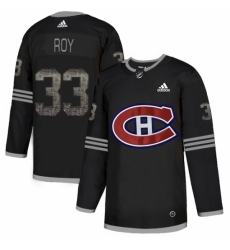 Men's Adidas Montreal Canadiens #33 Patrick Roy Black Authentic Classic Stitched NHL Jersey