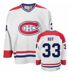 Men's CCM Montreal Canadiens #33 Patrick Roy Authentic White Throwback NHL Jersey