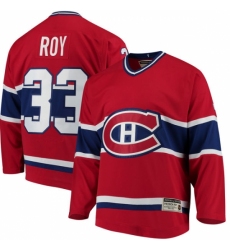 Men's Montreal Canadiens #33 Patrick Roy Authentic Red Home Fanatics Branded Breakaway NHL Jersey