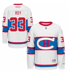 Men's Reebok Montreal Canadiens #33 Patrick Roy Authentic White 2016 Winter Classic NHL Jersey