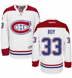 Men's Reebok Montreal Canadiens #33 Patrick Roy Authentic White Away NHL Jersey