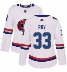 Women's Adidas Montreal Canadiens #33 Patrick Roy Authentic White 2017 100 Classic NHL Jersey