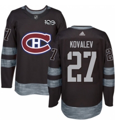 Men's Adidas Montreal Canadiens #27 Alexei Kovalev Authentic Black 1917-2017 100th Anniversary NHL Jersey