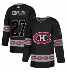 Men's Adidas Montreal Canadiens #27 Alexei Kovalev Authentic Black Team Logo Fashion NHL Jersey