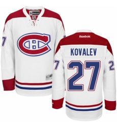 Men's Reebok Montreal Canadiens #27 Alexei Kovalev Authentic White Away NHL Jersey