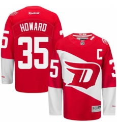 Men's Reebok Detroit Red Wings #35 Jimmy Howard Authentic Red 2016 Stadium Series NHL Jersey