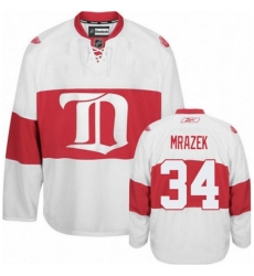 Women's Reebok Detroit Red Wings #34 Petr Mrazek Premier White Third NHL Jersey