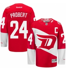 Men's Reebok Detroit Red Wings #24 Bob Probert Premier Red 2016 Stadium Series NHL Jersey