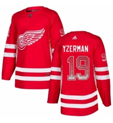 Men's Adidas Detroit Red Wings #19 Steve Yzerman Authentic Red Drift Fashion NHL Jersey