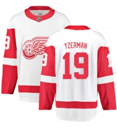 Men's Detroit Red Wings #19 Steve Yzerman Fanatics Branded White Away Breakaway NHL Jersey