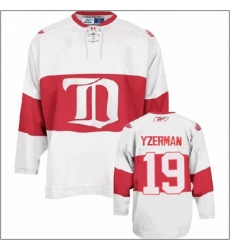 Men's Reebok Detroit Red Wings #19 Steve Yzerman Premier White Third NHL Jersey