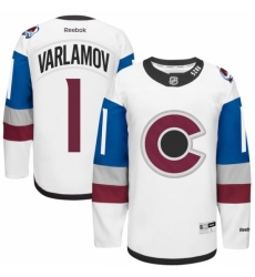 Men's Reebok Colorado Avalanche #1 Semyon Varlamov Authentic White 2016 Stadium Series NHL Jersey