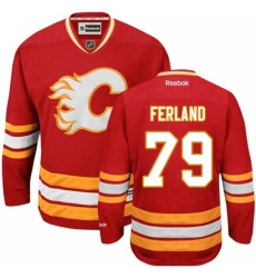 Men's Reebok Calgary Flames #79 Michael Ferland Premier Red Third NHL Jersey