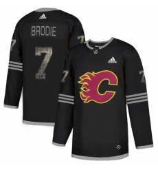 Men's Adidas Calgary Flames #7 TJ Brodie Black Authentic Classic Stitched NHL Jersey