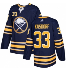 Men's Adidas Buffalo Sabres #33 Jason Kasdorf Premier Navy Blue Home NHL Jersey