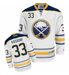 Women's Reebok Buffalo Sabres #33 Jason Kasdorf Authentic White Away NHL Jersey