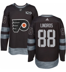 Men's Adidas Philadelphia Flyers #88 Eric Lindros Authentic Black 1917-2017 100th Anniversary NHL Jersey