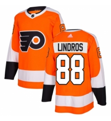 Men's Adidas Philadelphia Flyers #88 Eric Lindros Authentic Orange Home NHL Jersey