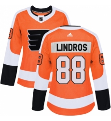 Women's Adidas Philadelphia Flyers #88 Eric Lindros Authentic Orange Home NHL Jersey