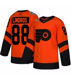 Youth Adidas Philadelphia Flyers #88 Eric Lindros Orange Authentic 2019 Stadium Series Stitched NHL Jersey