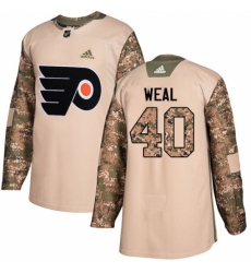 Men's Adidas Philadelphia Flyers #40 Jordan Weal Authentic Camo Veterans Day Practice NHL Jersey