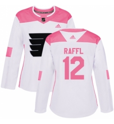 Women's Adidas Philadelphia Flyers #12 Michael Raffl Authentic White/Pink Fashion NHL Jersey