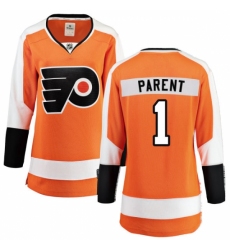 Women's Philadelphia Flyers #1 Bernie Parent Fanatics Branded Orange Home Breakaway NHL Jersey