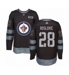 Men's Adidas Winnipeg Jets #28 Jack Roslovic Authentic Black 1917-2017 100th Anniversary NHL Jersey