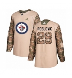 Men's Adidas Winnipeg Jets #28 Jack Roslovic Authentic Camo Veterans Day Practice NHL Jersey