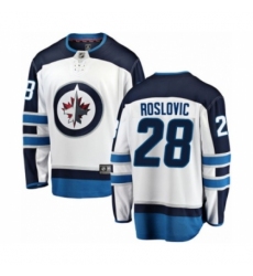 Men's Winnipeg Jets #28 Jack Roslovic Fanatics Branded White Away Breakaway NHL Jersey