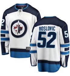 Men's Winnipeg Jets #52 Jack Roslovic Fanatics Branded White Away Breakaway NHL Jersey