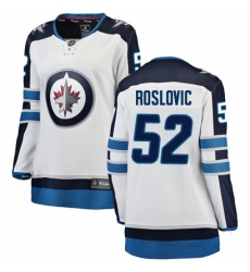 Women's Winnipeg Jets #52 Jack Roslovic Fanatics Branded White Away Breakaway NHL Jersey