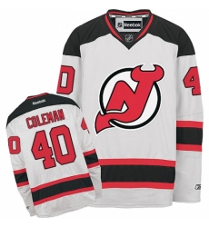 Youth Reebok New Jersey Devils #40 Blake Coleman Authentic White Away NHL Jersey