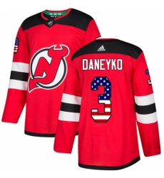 Youth Adidas New Jersey Devils #3 Ken Daneyko Authentic Red USA Flag Fashion NHL Jersey