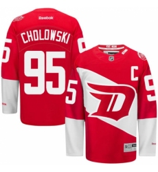 Men's Reebok Detroit Red Wings #95 Dennis Cholowski Authentic Red 2016 Stadium Series NHL Jersey