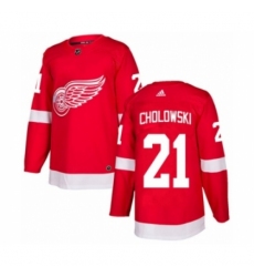 Youth Adidas Detroit Red Wings #21 Dennis Cholowski Premier Red Home NHL Jersey