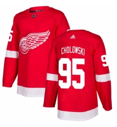Youth Adidas Detroit Red Wings #95 Dennis Cholowski Premier Red Home NHL Jersey
