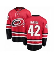 Men's Carolina Hurricanes #42 Greg McKegg Authentic Red Home Fanatics Branded Breakaway NHL Jersey 