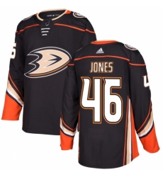 Men's Adidas Anaheim Ducks #46 Max Jones Authentic Black Home NHL Jersey