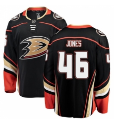 Men's Anaheim Ducks #46 Max Jones Fanatics Branded Black Home Breakaway NHL Jersey