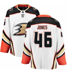 Men's Anaheim Ducks #46 Max Jones Fanatics Branded White Away Breakaway NHL Jersey