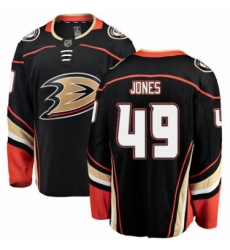 Men's Anaheim Ducks #49 Max Jones Authentic Black Home Fanatics Branded Breakaway NHL Jersey