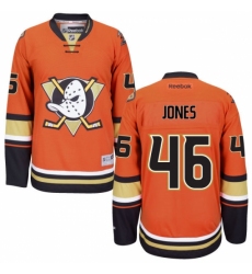 Men's Reebok Anaheim Ducks #46 Max Jones Authentic Orange Third NHL Jersey